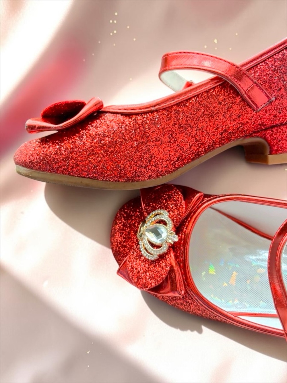 Stelle Princess Heels 👠Red Sparkle Gold Crown Girls Size 2 Like New